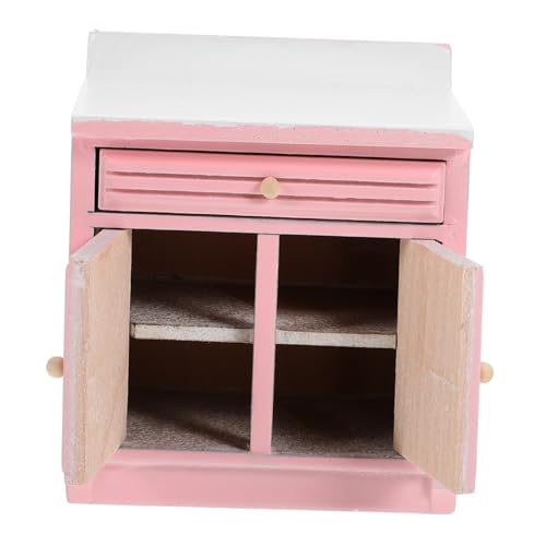 FRCOLOR Miniatur Küchenmöbel Holz Miniatur Schrank für Puppenhaus Dekoration Küchenzubehör für Mikrolandschaften und DIY Projekte Rosa FRCOLOR Miniatur Küchenmöbel Holz Miniatur Schrank für Puppenhaus Dekoration Küchenzubehör für Mikrolandschaften und DIY Projekte Rosa von FRCOLOR