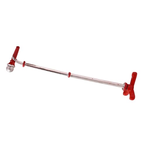 FRCOLOR Miniatur Mikrofon mit Ständer Puppenhaus Mikrofon Modell in Rot Realistisches Design Detailgetreu für Puppenhaus Dekoration Eleganter Look für Tisch Regal Sammlerstück von FRCOLOR