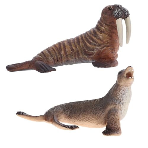 FRCOLOR Miniatur Modellen Seelöwe und Walross Realistische Tierfiguren für Lernspielzeug und Dekoration für Meeresbewohner für Kreative Spiele und Kognitive Entwicklung von FRCOLOR