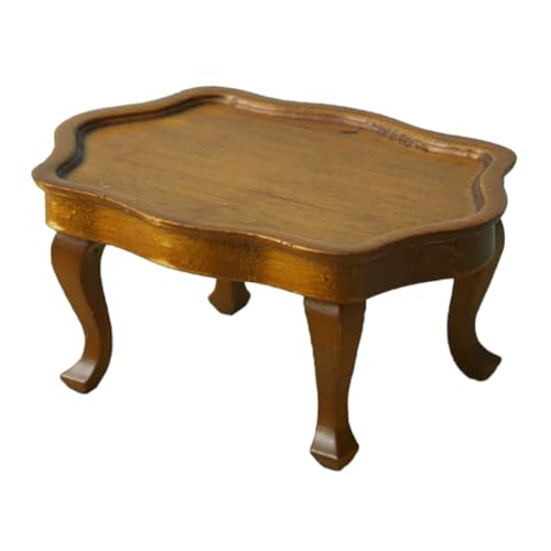 FRCOLOR Miniatur Möbel Runder Miniaturtisch aus Holz Kompakter Beistelltisch für Puppenhaus Stilvolles Design für Kleine Räume Langlebiges Miniatur Möbel Modell Elegant und Platzsparend von FRCOLOR