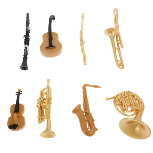 FRCOLOR Miniatur Musikinstrument Set mit Trompete Saxophon Violine Miniatur für Puppenhaus Dekoration und für Musikliebhaber von FRCOLOR