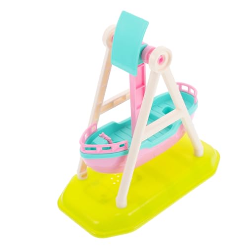 FRCOLOR Miniatur Piratenschiff aus Robustem Kunststoff Farbenfroh Sicher für Puppenhaus Accessoire und Szenendeko für Fantasievolle Spielplatzgestaltung von FRCOLOR