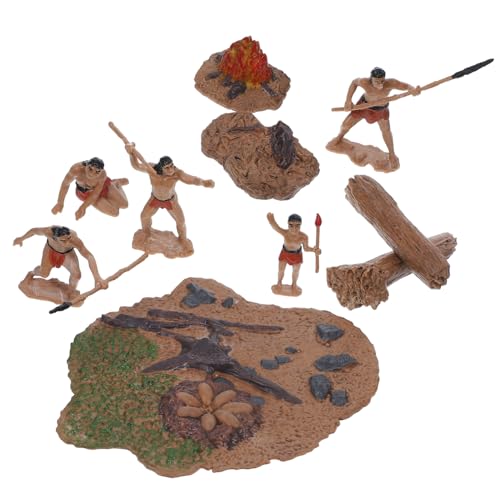 FRCOLOR Miniatur Primitive Männer Figuren Kunststoff Langlebig Mikro Landschaft Dekoration Mini Garten und Bonsai Zubehör Leicht und Tragbar für Puppenhaus und Sandtisch von FRCOLOR