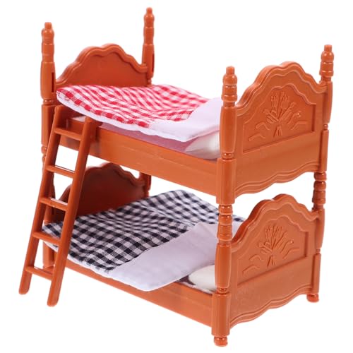FRCOLOR Miniatur Puppenhaus Doppelbett aus Hochwertigem Material Realistische Simulation Schlafzimmermöbel Stabiles Mini Schlafzimmermöbel für und Landschaftsbau von FRCOLOR