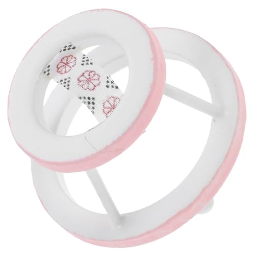 FRCOLOR Miniatur Puppenhaus Holz Lauflernhilfe Zierliche Lernhilfe Modell Filigrane Mini Möbel Dekoration Lebensnahes Design Rosa Handgefertigtes Holzspielzeug Geschenkidee für Sammler von FRCOLOR