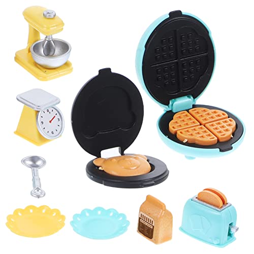 FRCOLOR Miniatur Puppenhaus Küche Set mit Toaster und Mixer Detailreiches Mini Küchengerät für Einfach zu Montierendes Mikro Szenenspielzeug für Puppenhäuser und Fotoshootings von FRCOLOR