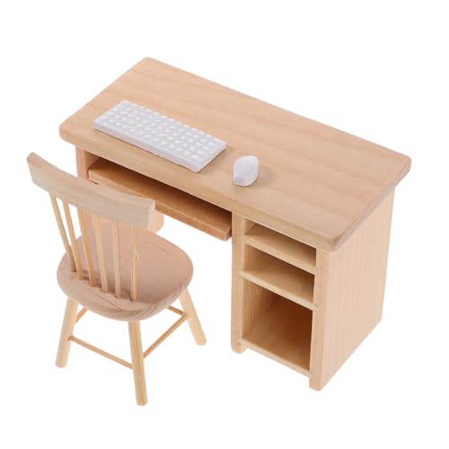 FRCOLOR Miniatur Puppenhaus Möbel Büro Tisch und Stuhl mit Tastatur und Kompatibel für Puppenhaus Arbeitszimmer Pädagogisches Rollenspiel Zubehör für Kreatives Lernspielzeug FRCOLOR Miniatur Puppenhaus Möbel Büro Tisch und Stuhl mit Tastatur und Kompatibel für Puppenhaus Arbeitszimmer Pädagogisches Rollenspiel Zubehör für Kreatives Lernspielzeug von FRCOLOR