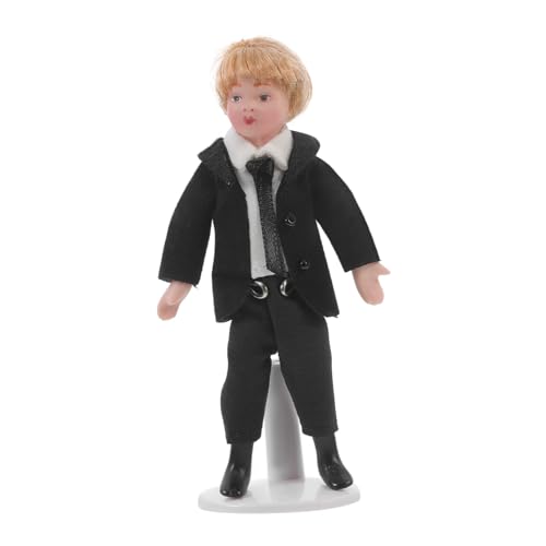 FRCOLOR Miniatur Puppenhaus Porzellan Junge Figur Teilig Hochwertige Keramikpuppe Detailreiche Miniaturfigur für Puppenhaus Dekoration Sammlung und Rollenspiel von FRCOLOR