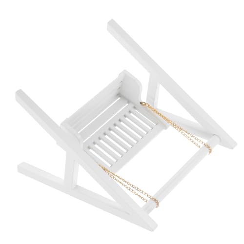 FRCOLOR Miniatur Puppenhaus Schaukel Weiß Miniatur Möbel Zubehör Langlebige Mini Schaukel Dekoration für Puppenhäuser Perfektes für DIY Bastelsets und Puppenhaus Spielspaß von FRCOLOR