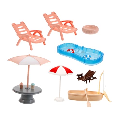 FRCOLOR Miniatur Puppenhaus Schwimmbad mit Boot Schwimmring Strandstuhl und Sonnenschirm Langlebige Kunststoffmodelle für DIY Basteln Vielseitig für Innen und Außendekoration FRCOLOR Miniatur Puppenhaus Schwimmbad mit Boot Schwimmring Strandstuhl und Sonnenschirm Langlebige Kunststoffmodelle für DIY Basteln Vielseitig für Innen und Außendekoration von FRCOLOR