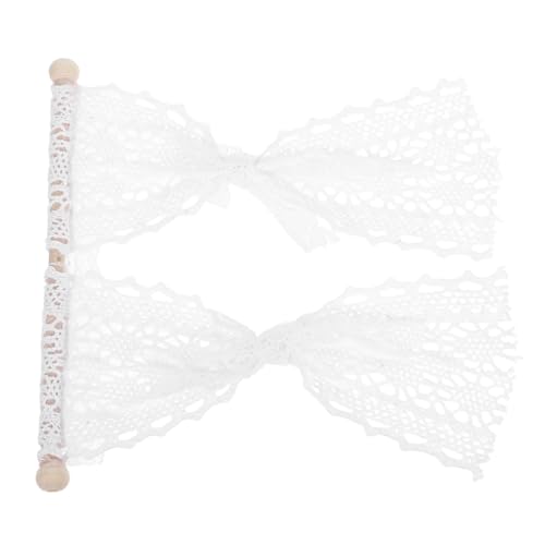 FRCOLOR Miniatur Puppenhaus Vorhang mit Spitzenmuster Feine Verarbeitung Dekorativer Mini Fenstervorhang für Puppenhaus und Tiny House Zubehör für Miniatur Raumdeko und Fotorequisiten von FRCOLOR