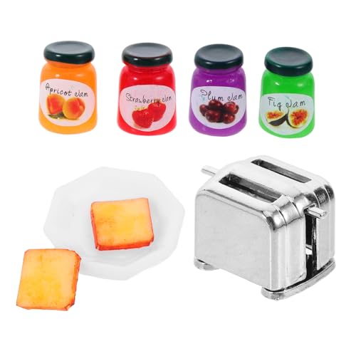 FRCOLOR Miniatur Puppenhaus Zubehör mit Realistischer Miniatur Toaster Marmeladenglas und Faux Brot Kompatibel für Küchen Szenen und Kreatives Spiel Detailreiche Miniaturküche Dekoration FRCOLOR Miniatur Puppenhaus Zubehör mit Realistischer Miniatur Toaster Marmeladenglas und Faux Brot Kompatibel für Küchen Szenen und Kreatives Spiel Detailreiche Miniaturküche Dekoration von FRCOLOR