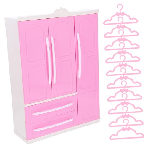 FRCOLOR Miniatur Puppenschrank mit Kleiderbügeln Mini Möbel Modell Garderobe für Puppenhaus Stabiler DIY Mini Kleiderschrank zur Aufbewahrung von Puppenkleidung FRCOLOR Miniatur Puppenschrank mit Kleiderbügeln Mini Möbel Modell Garderobe für Puppenhaus Stabiler DIY Mini Kleiderschrank zur Aufbewahrung von Puppenkleidung von FRCOLOR