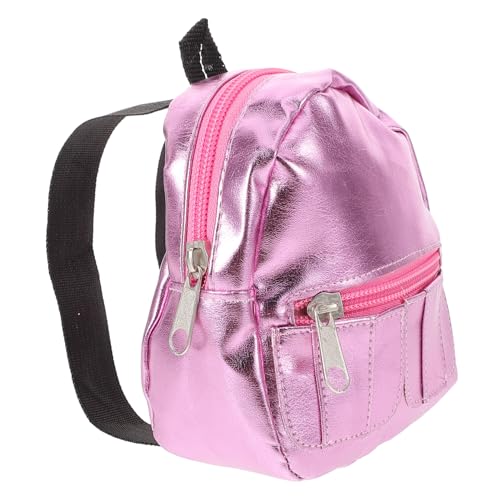 FRCOLOR Miniatur Rucksack für Puppen Dekoratives Accessoire für Minihäuser Puppen Rucksack Multifunktional und für DIY Projekte und Puppenspielzeug Rosa Design von FRCOLOR