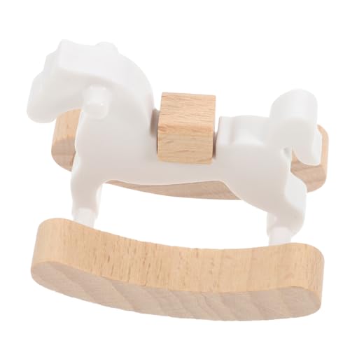 FRCOLOR Miniatur Schaukelpferd aus Holz Handgefertigte Puppenhaus Möbel Vintage Miniatur Schaukelstuhl Dekoration Leichtes Langlebiges Ornament für Puppenstube und Sammler von FRCOLOR