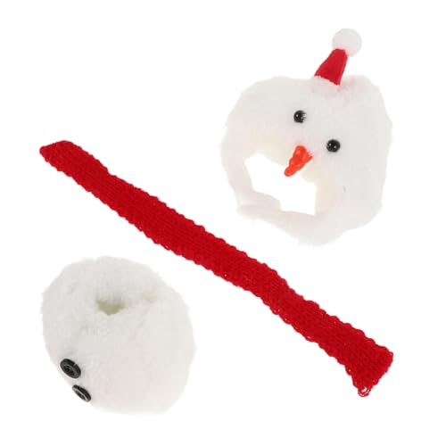 FRCOLOR Miniatur Schneemann Puppenkleidung Set mit Mütze und Schal Austauschbare Weihnachts Doll Outfits für Stehende und Sitzende Puppen Dekorative Kleidung für Bastelarbeiten und von FRCOLOR