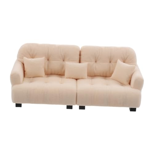 FRCOLOR Miniatur Sofa Heimdekoration Mini Couch Für Puppenhaus Miniatur Spielzeugmöbel Puppenhaus Sofa Plüschmöbel Couch Pla von FRCOLOR