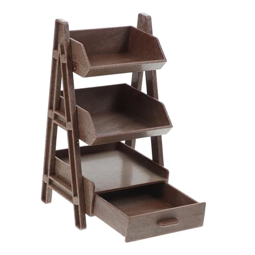 FRCOLOR Miniatur Stöckiges Regal Puppenhaus Zubehör Kompakt Leicht Multifunktional für Puppen und Miniaturen zur Organisierten Präsentation für Unterwegs Tiefbraunes Design FRCOLOR Miniatur Stöckiges Regal Puppenhaus Zubehör Kompakt Leicht Multifunktional für Puppen und Miniaturen zur Organisierten Präsentation für Unterwegs Tiefbraunes Design von FRCOLOR