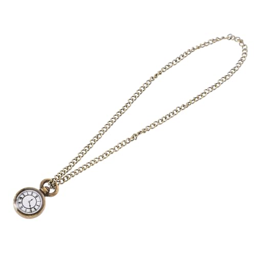 FRCOLOR Miniatur Taschenuhr mit Kette Dekoratives Puppenhaus Zubehör Handgefertigtes Modell für Kleine Puppenmöbel Bruchsicher Detailreich Geeignet für Miniatur Hausdekoration und Sammler von FRCOLOR