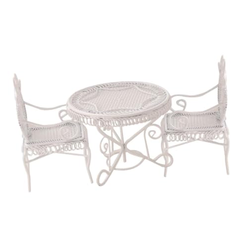 FRCOLOR Miniatur Tisch und Stuhl Filigranes Puppenhaus Möbel Modell Dekoratives Micro Table Modell für Haus Dekoration und Foto Requisiten Handgefertigt Detailreich FRCOLOR Miniatur Tisch und Stuhl Filigranes Puppenhaus Möbel Modell Dekoratives Micro Table Modell für Haus Dekoration und Foto Requisiten Handgefertigt Detailreich von FRCOLOR