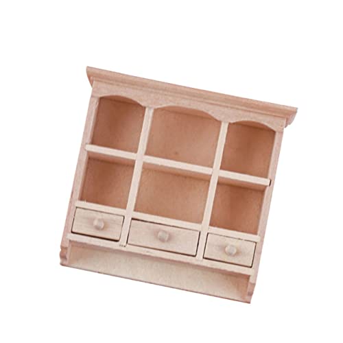 FRCOLOR Miniatur Wandhängeschrank aus Holz Stabiles Geruchsfreies Puppenhaus Möbel Kleines Aufbewahrungsornament DIY Dekoration für Puppenhaus Zimmer Zubehör von FRCOLOR