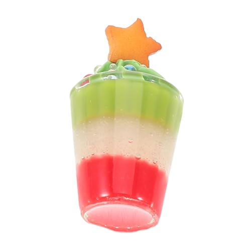 FRCOLOR Miniatur Weihnachts-Latte Dekofigur Realistische Puppenhaus Kaffetasse Festliche Miniaturgetränk Modell Detailreich Robust und Pflegeleicht Geschenkidee für Weihnachtsdeko von FRCOLOR