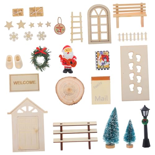 FRCOLOR Miniatur Weihnachtsdekoration Detailreiche Xmas Figuren aus Robustem Material Festliche Miniatur Szene für Puppenhaus Gartenhaus und Desktop Langlebig für Weihnachtsfeiern von FRCOLOR