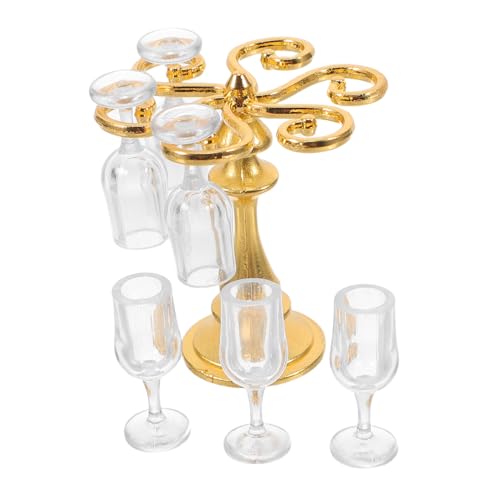 FRCOLOR Miniatur Wohnzimmer Weinregal mit Miniatur Weingläsern Deko für Puppenhaus Küchen und Esszimmerzubehör für Kreatives Rollenspiel und Fantasievolles FRCOLOR Miniatur Wohnzimmer Weinregal mit Miniatur Weingläsern Deko für Puppenhaus Küchen und Esszimmerzubehör für Kreatives Rollenspiel und Fantasievolles von FRCOLOR