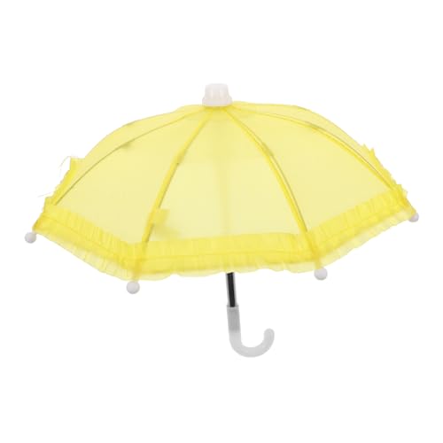 FRCOLOR Miniaturer Puppenschirm für Puppen Gelber Regenbogen Regenschirm Zubehör für Chafou Puppen Stilvolle Dekoration und Requisiten von FRCOLOR