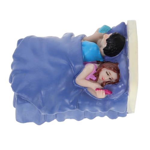 FRCOLOR Miniaturfigur Bett mit Smartphones Realistische Resin Dekoration für Psychologische Therapie Stressabbau Kreative Gartendeko Vielseitiges Modell für Zuhause und Training von FRCOLOR