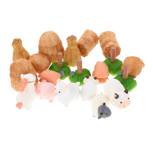 FRCOLOR Miniaturset für Tierfiguren Deko Set mit Kleinen Tieren Heuballen und für Puppenhaus und Tierfiguren Zubehörteile FRCOLOR Miniaturset für Tierfiguren Deko Set mit Kleinen Tieren Heuballen und für Puppenhaus und Tierfiguren Zubehörteile von FRCOLOR