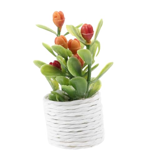 FRCOLOR Modell Mini Potted Plant für Puppenhaus Dekoration Leicht Verschleißfest Realistische Mini Garten Landschaft Geeignet für Wohnraum und Kleine Häuser von FRCOLOR
