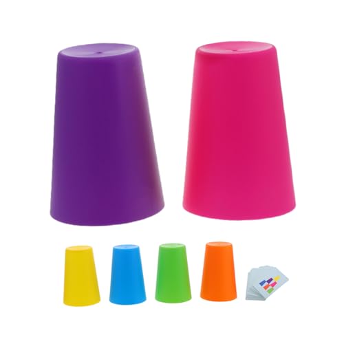 FRCOLOR Montessori Becher Teiliges Stapelspielzeug für Konzentrationstraining Interaktives Familienspiel Lernspiel für Feinmotorik und Reaktionsfähigkeit von FRCOLOR