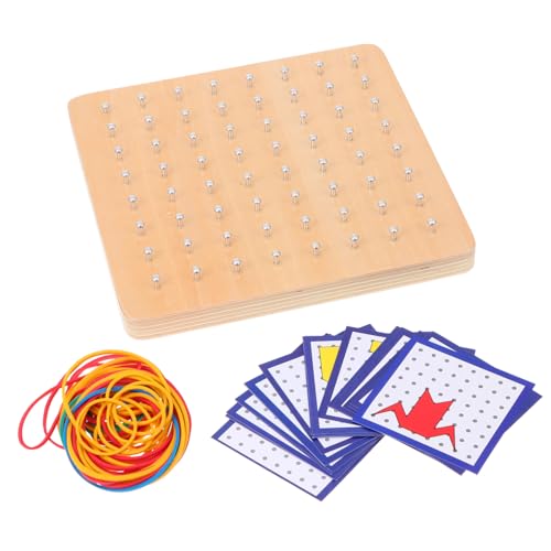 FRCOLOR Montessori Geoboard Holzspielzeug Nägel Großes Pegboard Lernspielzeug für Geometrisches Nagelbrett Kreativität und Mathematischem Verständnis von FRCOLOR