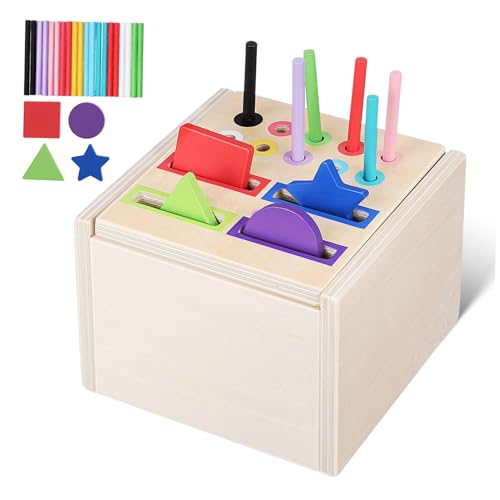 FRCOLOR Montessori Holz Farb und Formsortierspielzeug für Junge Mädchen und Kleinkinder Pädagogisches Lernspielzeug mit Münzschlitz Fördert Farberkennung Motorik und Selbstständiges für FRCOLOR Montessori Holz Farb und Formsortierspielzeug für Junge Mädchen und Kleinkinder Pädagogisches Lernspielzeug mit Münzschlitz Fördert Farberkennung Motorik und Selbstständiges für von FRCOLOR