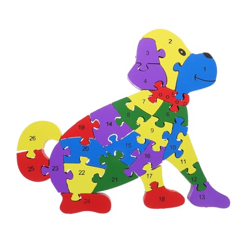 FRCOLOR Montessori Holz Puzzle Buchstaben und Zahlen Bausteine für Fördert Kreativität und Kognitive Fähigkeiten Geeignet für Zuhause und Schule von FRCOLOR
