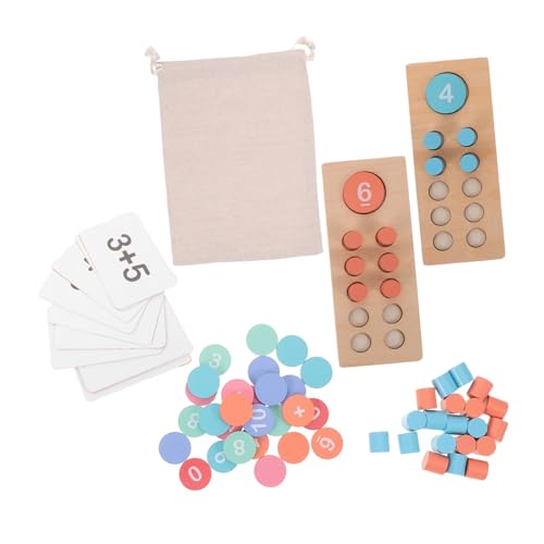 FRCOLOR Montessori Holz Zählrahmen mit Bunten Perlen Pädagogisches Rechenspielzeug für Fördert Addition und Subtraktion Robustes Lernspielzeug für Vorschule und Homeschooling von FRCOLOR