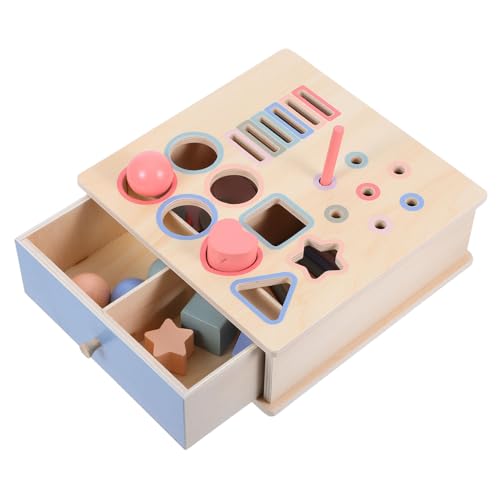 FRCOLOR Montessori Holzbausteine für Kleinkinder Jahre Sicherer Farb und Formsortierer Kreatives Lernspielzeug zur Frühkindlichen Entwicklung Robustes Hölzernes Spielbrett für Junge von FRCOLOR