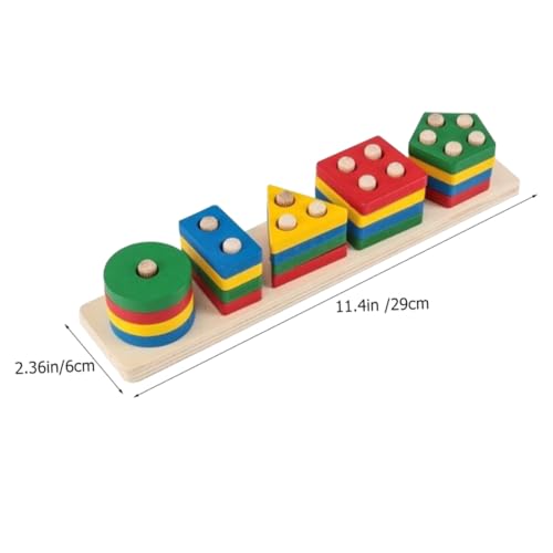 FRCOLOR Montessori Holzformensortierer für Kleinkinder Jahre Buntes Lernspielzeug zur Farb und Formerkennung Motorische Entwicklung Handgefertigt Sicher und Langlebig von FRCOLOR
