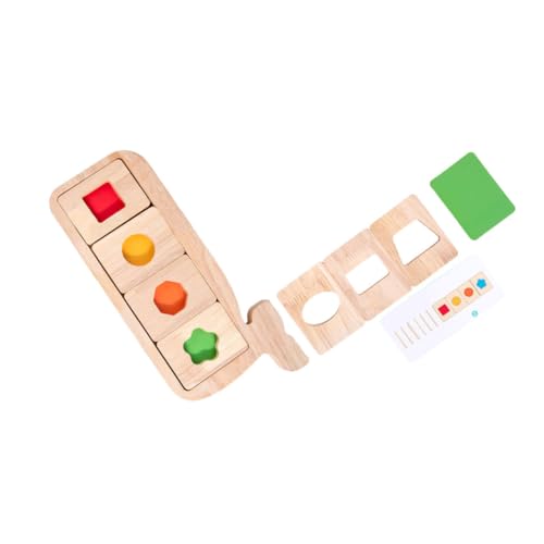 FRCOLOR Montessori Holzpuzzle Wal Gestalt Pädagogisches Lernspielzeug Farbige Formen Sortierspiel für Kleinkinder Kreativität und Kognition von FRCOLOR