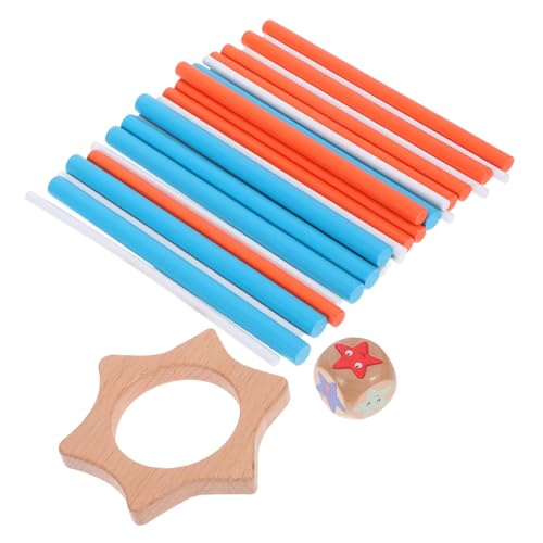 FRCOLOR Montessori Holzspielzeug Balance Stick aus Naturholz Familienfreundliches Geschicklichkeitsspiel für Erwachsene Tragbar für Reisen Fördert Geduld und Koordination von FRCOLOR