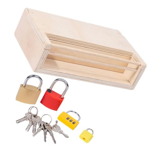 FRCOLOR Montessori Holzspielzeug Lernspielzeug Schloss und Schlüssel für Kleinkinder Jahre Pädagogisches Montessori Feinmotorik und Problemlösungskompetenz von FRCOLOR