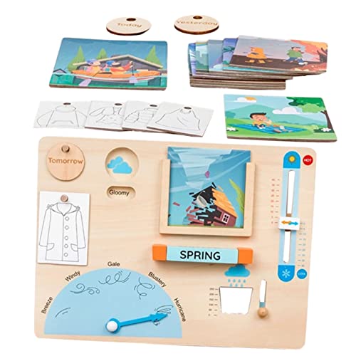 FRCOLOR Montessori Wetter Lernspielzeug aus Holz Pädagogisches Wettervorhersage Board für Vorschulkinder Magnetisch Farbenfroh Robust und Sicher Fördert und Puzzlefähigkeiten FRCOLOR Montessori Wetter Lernspielzeug aus Holz Pädagogisches Wettervorhersage Board für Vorschulkinder Magnetisch Farbenfroh Robust und Sicher Fördert und Puzzlefähigkeiten von FRCOLOR