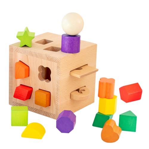 FRCOLOR Motorikspielzeug aus Holz für Geometrisches Lernspiel Kognitives Montessori bauspielzeug Kreativität und Feinmotorik Geeignet Ab Jahren von FRCOLOR