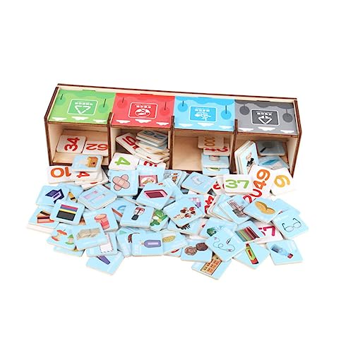 FRCOLOR Mülltrennung Pädagogisches Holzspielzeug für Drinnen Fördert Umweltbewusstsein und Frühes Lernen mit Bildern Englisch und Chinesisch von FRCOLOR