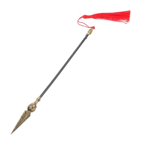 FRCOLOR Nezha Model Cosplay Fire Speed ​​Lance Toy Metal Fire Tiped Lance Für Das Spiel Metallfeuerlanze Üben Fire Speed ​​Lance Toys Party Fire Tipped Lance Toy Zinklegierung Black von FRCOLOR