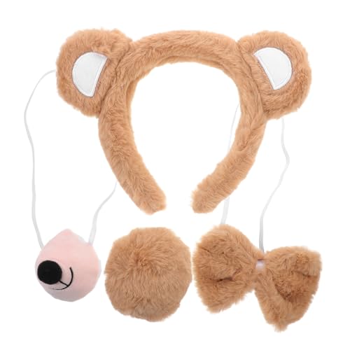 FRCOLOR Niedliches Bärenohren Stirnband Teiliges Kuscheliges Tierkostüm Haarreif für Party Cosplay Halloween Karneval und Maskenball von FRCOLOR