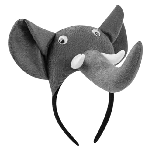 FRCOLOR Niedliches Elefantenhaarband mit Ohren Kuscheliges Plüsch Stirnband für Mädchen für Halloween Geburtstagsfeiern und Kostümpartys Dekoratives Tier Accessoire von FRCOLOR