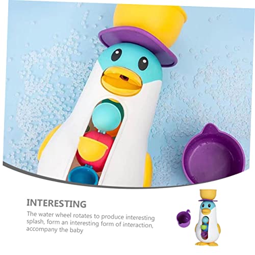 FRCOLOR Niedliches Pinguin Windmühlenspielzeug für Babybad Interaktives Badespielzeug mit Drehbarem Wasserrad Buntes für Kleinkinder für Badewanne und Duschen von FRCOLOR
