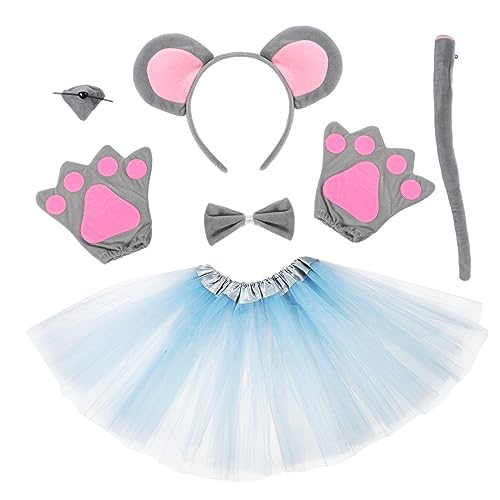 FRCOLOR Niedliches Teiliges Mäuse Kostüm Set Weichem mit Ohren Haarreif Schleife Handschuhen und Grauem Tüllrock für Halloween Karneval und Kostümparty FRCOLOR Niedliches Teiliges Mäuse Kostüm Set Weichem mit Ohren Haarreif Schleife Handschuhen und Grauem Tüllrock für Halloween Karneval und Kostümparty von FRCOLOR